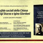 "Le sfide sociali della Chiesa in Luigi Sturzo e Igino Giordani": Palermo 29 maggio