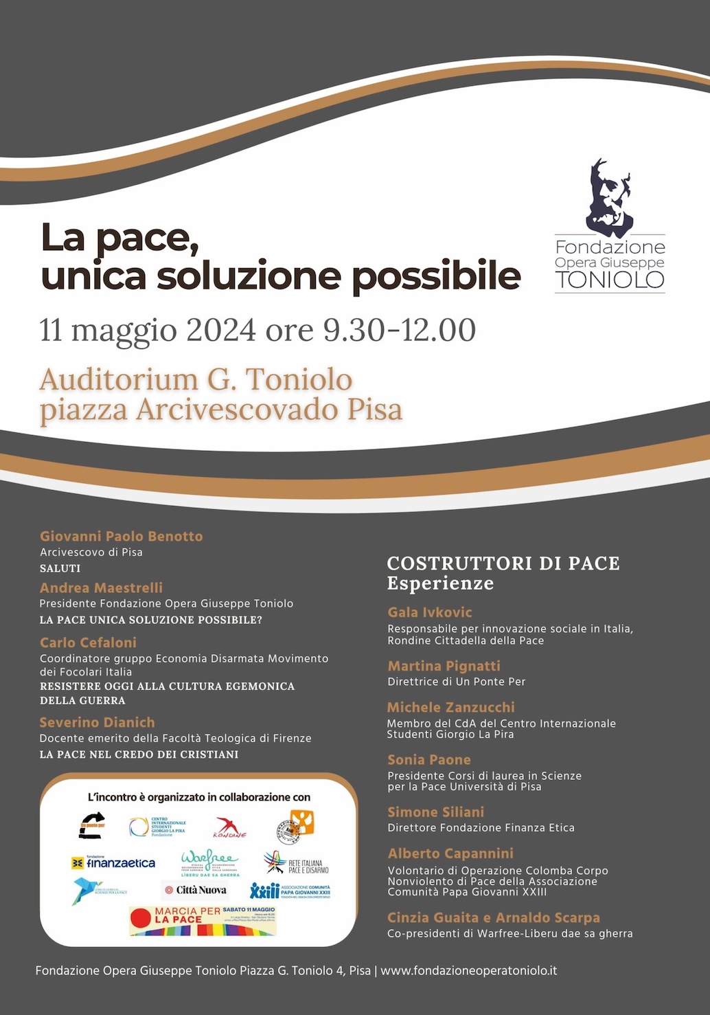 Convegno e marcia per la pace: Pisa 11 maggio 2024